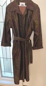 Ladies Muted Paisley Print Light Weight Coat