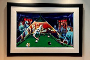 Vibrant Pool Playing Themed Artwork by R.J. Hohimer