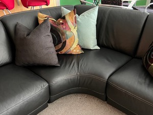 Stunning Black Leather Sectional
