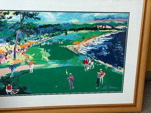 Framed Leroy Neiman 18th the Pebble Beach