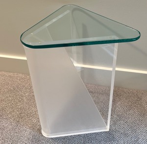 Contemporary Style Triangle Shaped Glass Table
