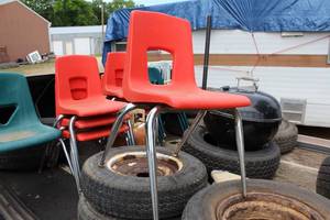 lot 306A image: Lot of (11) Plastic Stackable Childrens Chairs