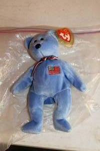 lot 437 image: Beany Baby Bear America Plush Toy