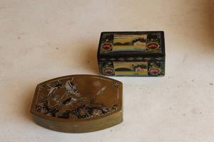lot 469 image: Lot of (2) Vintage Wood, Metal Jewelry Cases