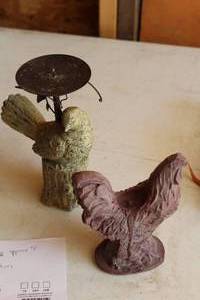 lot 482 image: Lot of (2) Bird Table Statues