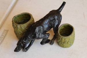 lot 496 image: Dog Metal Table Statue