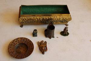 lot 497 image: Lot of (5) TinBrass Ornaments