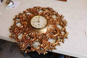 lot 483 image: Syroco 8 Day 18 Ornate Frame Wall Clock