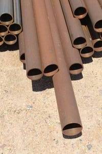 lot 989 image: Lot of (6) 40 GA Metal Pipes 16 to 21x3-12