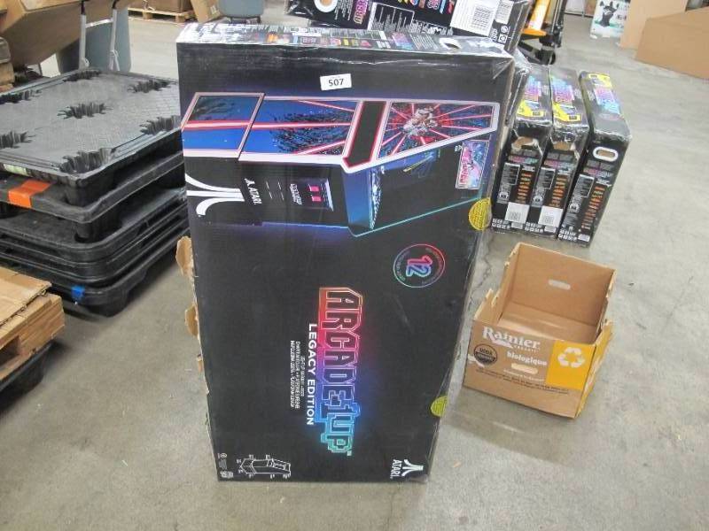 lot 703 image: New in Distressed Box - Arcade1Up - Atari Tempest Legacy Arcade w Riser - Unassembled