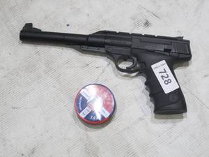 lot 728 image: Browning Buck Mark URX Single Shot Break Barrel .177 Caliber Pellet Gun Air Pistol with Pellets