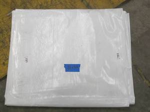 lot 731 image: NEW Vinyl Tarp - 12 x 30  Black  White Vinyl tarp - 9 oz. Lightweight Duty