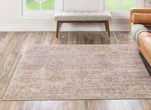 lot 740 image: Unique Loom Oregon Collection Ivory Rug 6 x 6 Square Rug