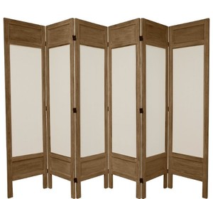 lot 747 image: 5 12 ft. Tall Solid Frame Fabric Room Divider - Burnt Gray (6 Panels)