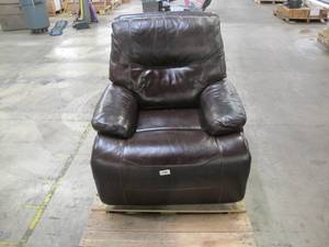 lot 766 image: USED Brown Leather Manual Recliner