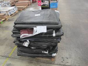 lot 767 image: Pallet of 26 Large PE Vinyl Billboard Tarps - B Grade with Channels - 782 lbs