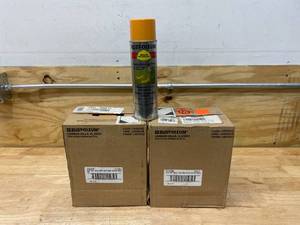 RUST-OLEUM Lot of 2 Cases of- V2345838 V2300 System Inverted Marking Paint Aerosol, Caution Yellow-15oz (6 Cans Per Case)