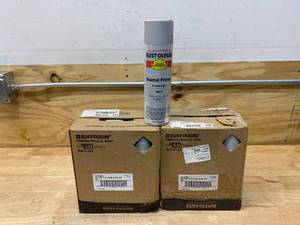 RUST-OLEUM Lot of 2 Cases of- High Performance V2100 Rust Preventive Enamel Aerosol, Gray Primer 15 oz. (6 Cans Per Case)