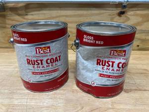 DO IT BEST Lot of 2- Rust Coat Enamel, BRIGHT RED RUST ENAMEL (1 gal ea)
