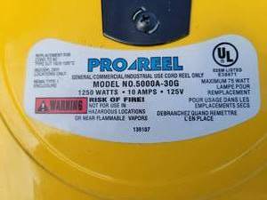 Pro Reel 1250 Watts retractable Light (New)