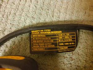 Dewalt convertor power cord 12v -dcac
