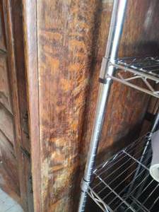 vintage 5 ft wide tiger oak buffet cabinet.
