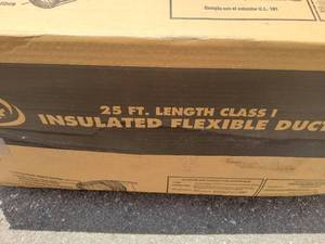 10 in. insulated flexible duct 25 ft, NEW