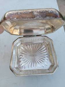 Vintage, Silver Plated Flip-up Lid Ladies Container