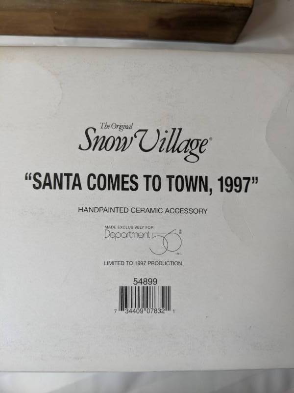 lot 241A image: Vintage Department 56 The Original Snow Village Santa Comes to Town, 1997 N