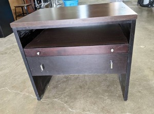 lot 127 image: Dark Finish Double Nightstand N