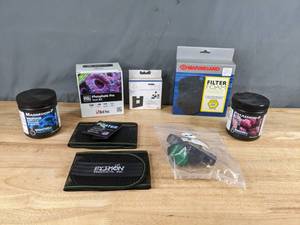 lot 77 image: NEW Aquarium Supplies Fluval Chi, Red Sea Phosphate Pro Test Kit, Brightwell Aquatics Supplements, Python Porters, & More X