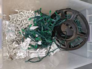 lot 315 image: Collection of White and Green Christmas Lights and Timer in Bin Z