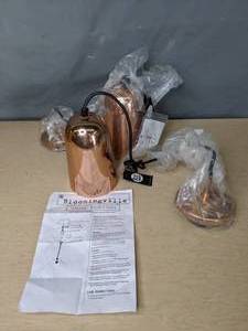 lot 316 image: Pair of 8.5H Copper Bloomingville Pendant Light Fixtures Z
