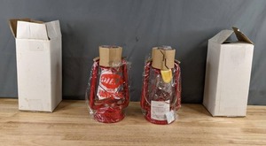 lot 189 image: NEW Pair of Red Dietz Oil Lanterns Q