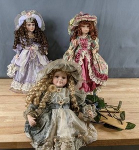 lot 335 image: Trio of Fancy and Fun Collectible Dolls Q