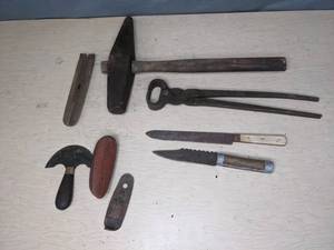 lot 159 image: Vintage Farrier Tools Nippers, Files, Hammer, Etc. Q