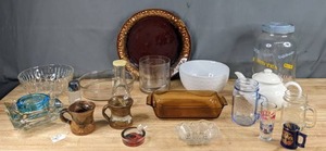 lot 257 image: Vintage Glassware and Ceramics Bowls, Ashtrays, Mugs, Decanter and More Q