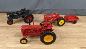 lot 238 image: A Set of Three Vintage Replica Tractors Farmall, Massey Harris, and One More Q
