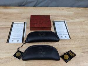 lot 229 image: Collection of (3) Precision Collector Knifes The Franklin Mint The Official John Deere Model A Tractor Collector Knife and The Official Farmall Model H Tractor Collector Knife and Another  Q