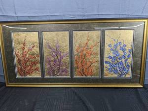 lot 35A image: Gorgeous Flower Painted Framed Art by Mina Studio R