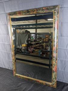 lot 37A image: Beautiful Floral Framed Decorative Wall Mirror, 40 x 28 R