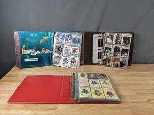 lot 365 image: 3 Three Ring Binder Sports Cards Lot Basketball Football Baseball NBA NFL MLB N