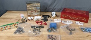 lot 370 image: Pair of Jewelry Boxes with Lots of Bling Charlotte Russe Jewelry, Beaded Jewelry, and More N