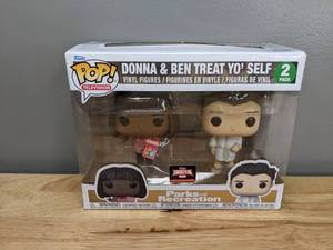 lot 389 image: Brand New Funko POP Parks & Recreation Donna and Ben Treat Yo Self Vinyl Figures T