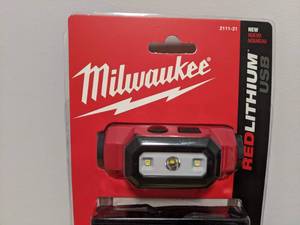 lot 49A image: Brand New Milwaukee 475 Lumens LED REDLITHIUM USB Hard Hat Headlamp T