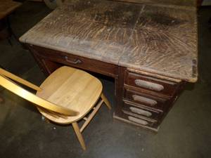 Vintage Desk with Pull out top and Chair