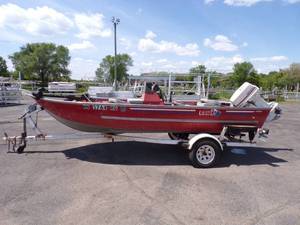 1983 Lowe 16 Boat with 50 HP Johnson Motor