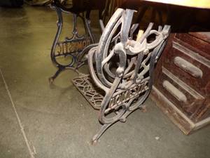 Half Table with Vintage Sewing Machine Base