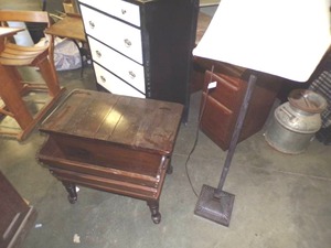 Side Table and Lamp