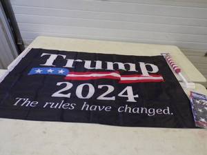 American Flags and Trump Flag